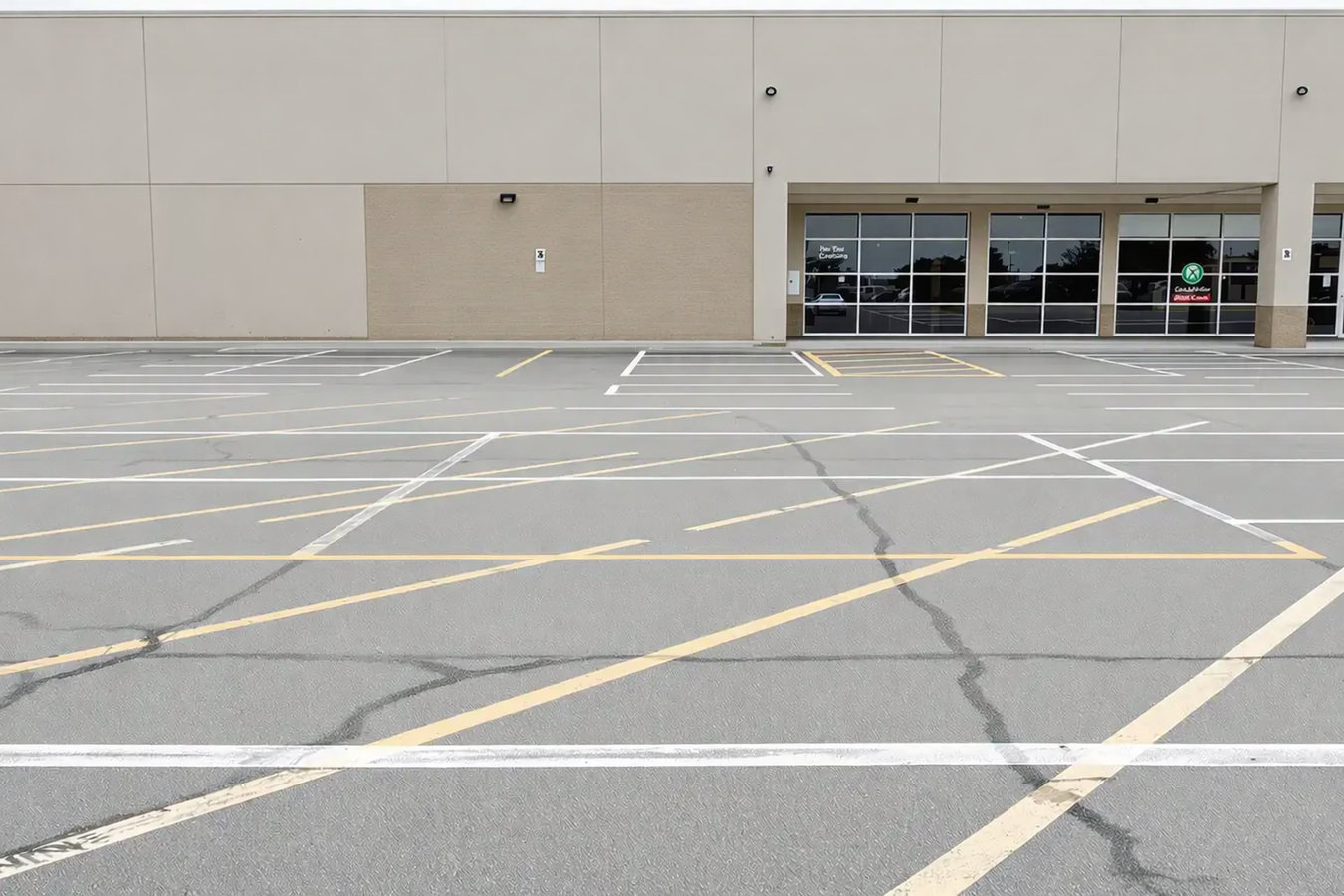 Concrete parking lot building in Downey, CA